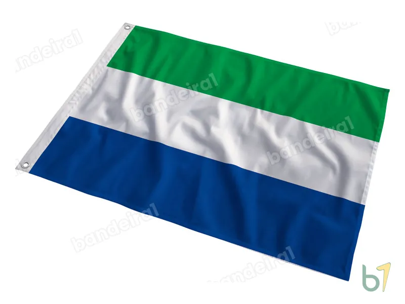 Bandeira de Serra Leoa — poliéster — em movimento