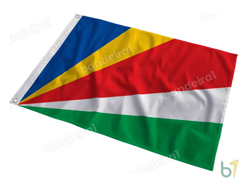 Bandeira de Seychelles — poliéster — em movimento