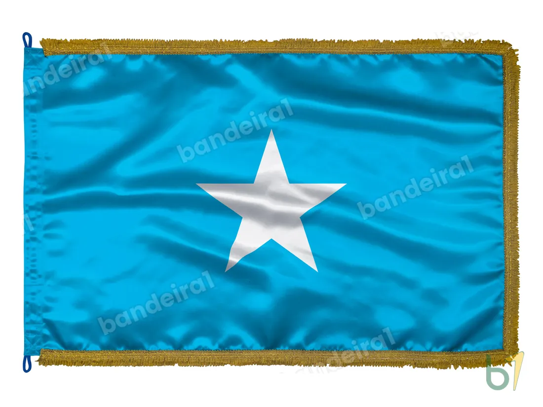 Bandeira da Somália — cetim com franja ouro velho