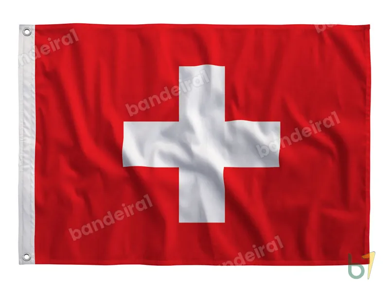 Bandeira da Suíça — poliéster — vista frontal
