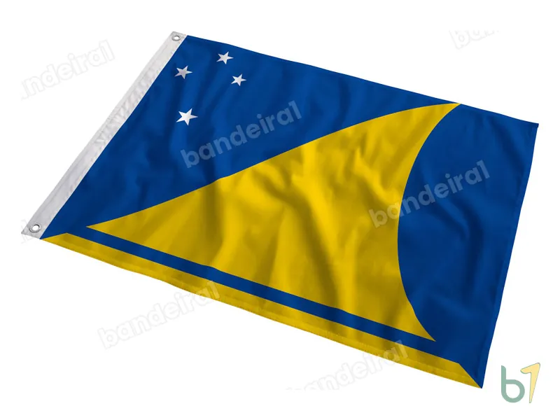 Bandeira de Tokelau — poliéster — em movimento