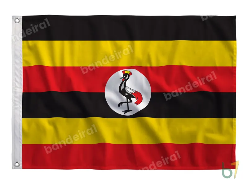 Bandeira de Uganda — poliéster — vista frontal