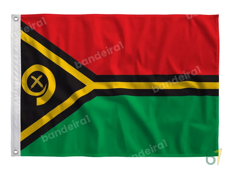 Bandeira de Vanuatu — poliéster — vista frontal