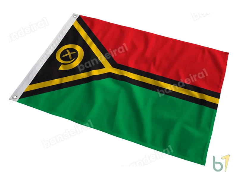 Bandeira de Vanuatu — poliéster — em movimento
