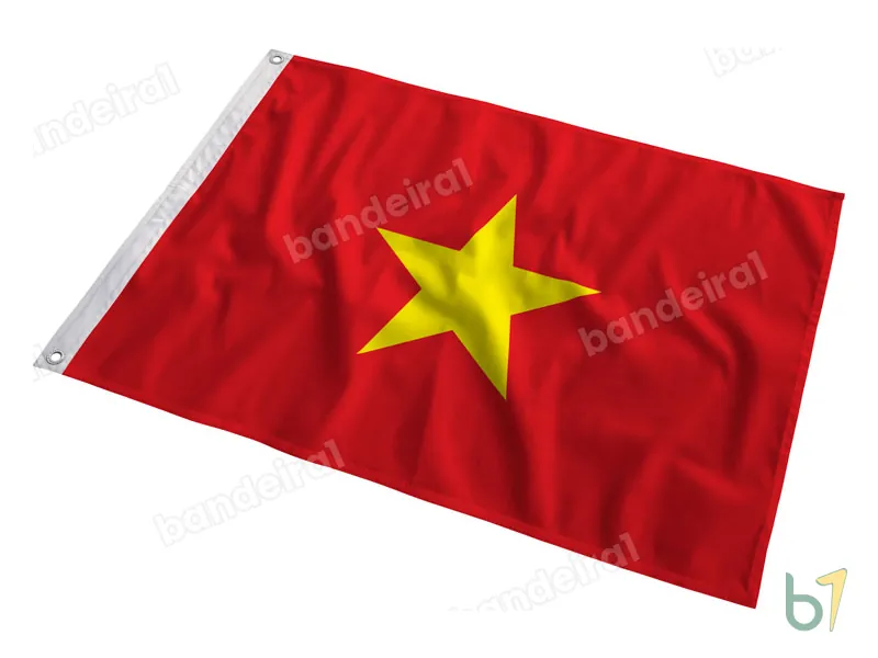 Bandeira do Vietnã — poliéster — em movimento