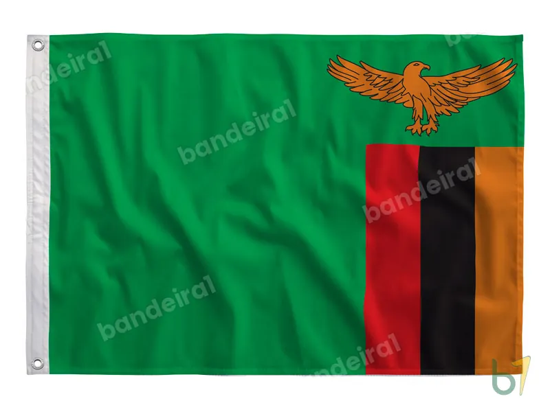 Bandeira da Zâmbia — poliéster — vista frontal